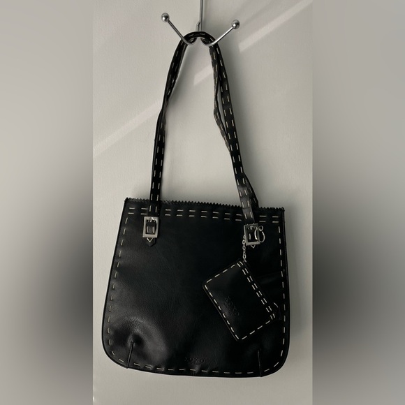 XOXO Handbags - XOXO New York Black Vinyl Shoulder Bag